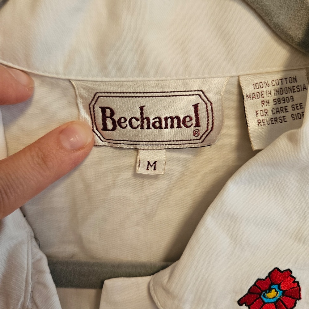 Vintage Embroidered Bechamel Button Up - image 5